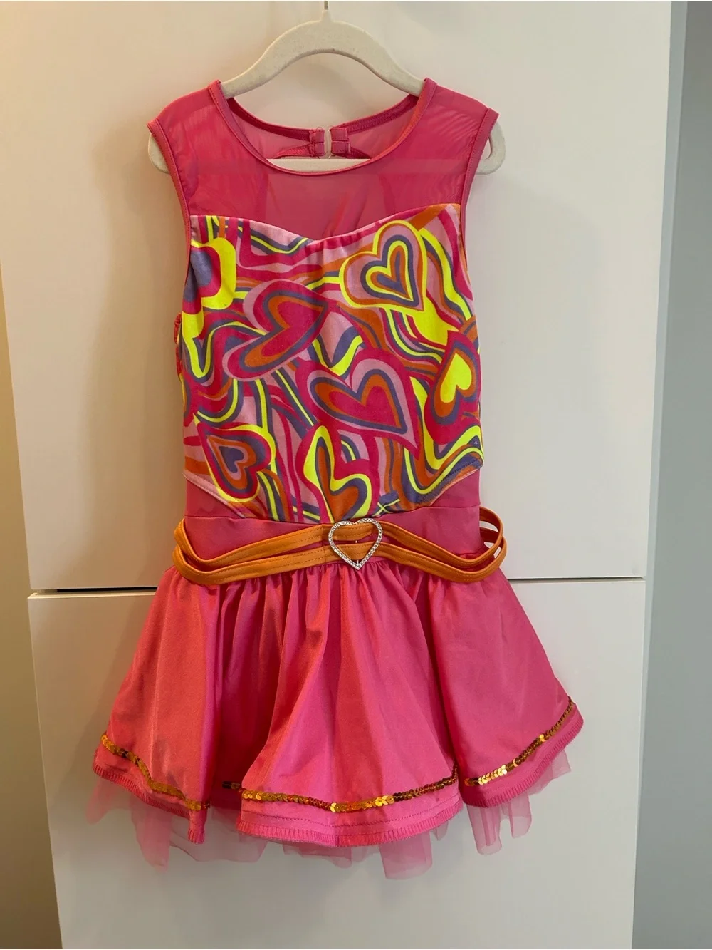 Weissman “Nobody Like You” Pink Heart-Print Dance Dress - Size Child’s Large